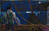 Leroy Neiman Famous Paintings - Ahab at the Night Watch Moby Dick Suite